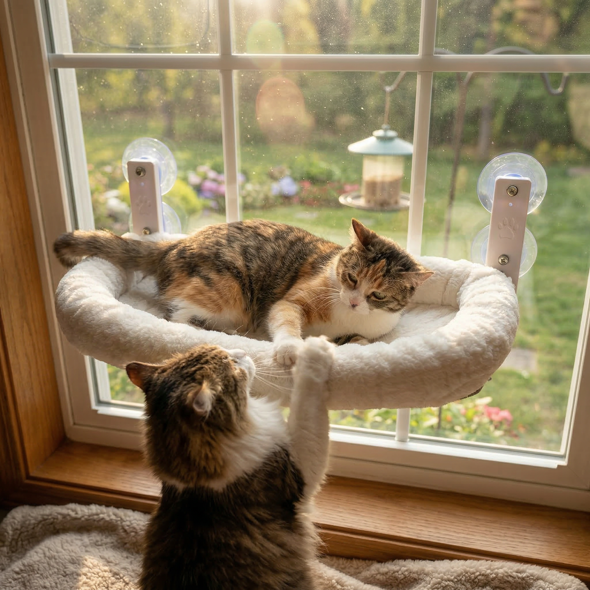 SunNap™ Window Perch — Folding Cat Hammock